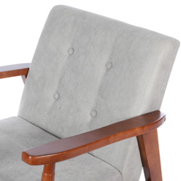 Living and Home Light Grey Tufted Armchair - Size: Single - Wilko - thumbnail 4