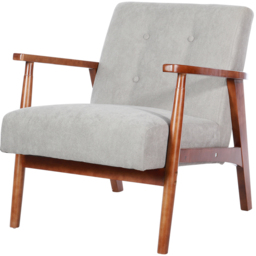 Living and Home Light Grey Tufted Armchair - Size: Single - Wilko - thumbnail 3