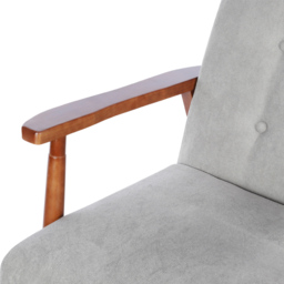 Living and Home Light Grey Tufted Armchair - Size: Single - Wilko - thumbnail 5