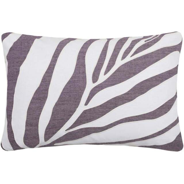 Voyage Maison Bamboo Lavender Embroidered Feather Rich Cushion 40 x 60cm - Size: 60 x 40cm - Purple - Wilko - image 1