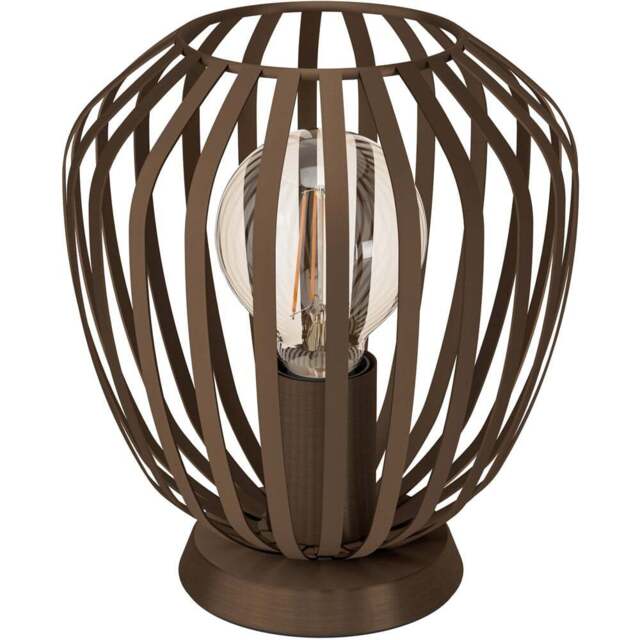 EGLO Espinal Bronze Steel Caged Style Table Lamp - Size: 22.5 x 19.5 x 22.5cm - Brown - Wilko - image 1