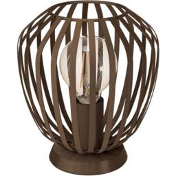 EGLO Espinal Bronze Steel Caged Style Table Lamp - Size: 22.5 x 19.5 x 22.5cm - Brown - Wilko - thumbnail 1