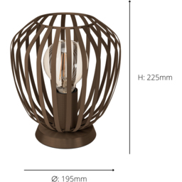 EGLO Espinal Bronze Steel Caged Style Table Lamp - Size: 22.5 x 19.5 x 22.5cm - Brown - Wilko - thumbnail 6