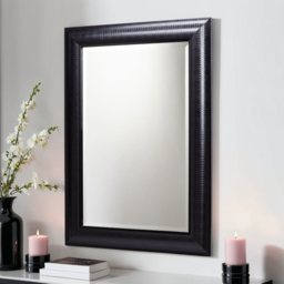 Yearn Black Textured Wall Mirror 118 x 92cm - Wilko - thumbnail 3