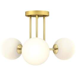 HOMCOM Gold Light Fixture with 3 Light Globe Shades Ceiling Light - Size: 29 x 40 x 40cm - Gold Tone - Wilko