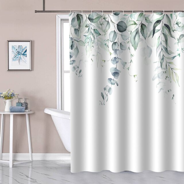 Hanging Vines Shower Curtain White and Green - Wilko - image 1
