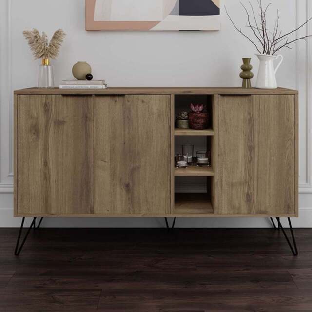 Decortie Clara Dark Oak Effect Console Sideboard - Brown - Wilko - image 1