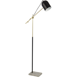 Lighting Collection Black and Gold Floor Lamp - Size: 65 x 14 x 21cm - Black, Gold and Marble - Wilko - thumbnail 4