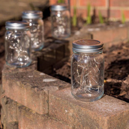 ValueLight Solar Jam Jars with Integrated LED Fairy Light Pack of 2 - Size: 21 x 7.5 x 7.5cm - Black - ValueLights - Wilko - thumbnail 5