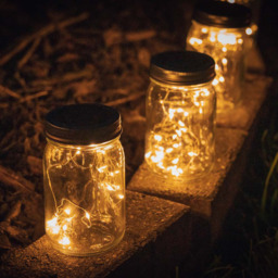 ValueLight Solar Jam Jars with Integrated LED Fairy Light Pack of 2 - Size: 21 x 7.5 x 7.5cm - Black - ValueLights - Wilko - thumbnail 3