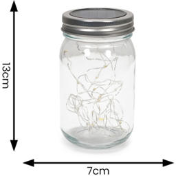 ValueLight Solar Jam Jars with Integrated LED Fairy Light Pack of 2 - Size: 21 x 7.5 x 7.5cm - Black - ValueLights - Wilko - thumbnail 7