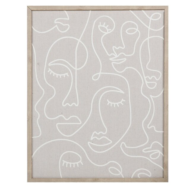 Neutral Figurative Lines Framed Art - Natural - Size: 40 x 50 x 1.8 g - Wilko