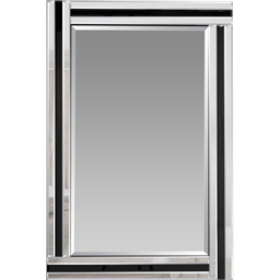 Dalton Bevelled Triple Edge Black and Silver Wall Mirror 68 x 58cm - MirrorOutlet - Wilko
