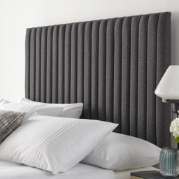 Aspire Furniture Catherine Lansfield Soho Small Double Charcoal Saxon Twill Headboard - Grey - Aspire Beds - Wilko