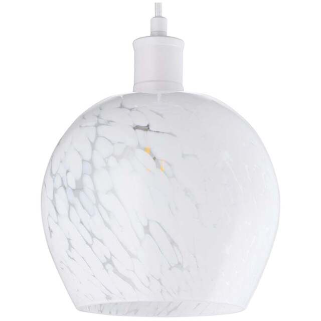 Happy Homewares Opal White Snowflake Glass Pendant Shade - Size: 17 x 20 x 20cm - Wilko - image 1