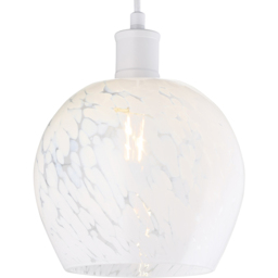 Happy Homewares Opal White Snowflake Glass Pendant Shade - Size: 17 x 20 x 20cm - Wilko - thumbnail 7