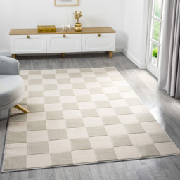 Desire Rugs Vellure Cream Metallic Sheen Grid Design Rug 60 x 220cm - Size: 220 x 60 x 1.1cm - Wilko - thumbnail 6