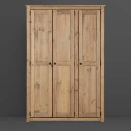 Seconique Panama 3 Door Natural Wax Wardrobe - Brown - Wilko
