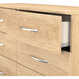 Crowndale Avon 6 Drawer Nebraska Oak Wide Chest of Drawers Ready Assembled - Wilko - thumbnail 7