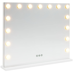 vidaXL LED White Vanity Mirror 58 x 10 x 47cm - Size: 47 x 58 x 10cm - Wilko - thumbnail 1