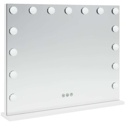 vidaXL LED White Vanity Mirror 58 x 10 x 47cm - Size: 47 x 58 x 10cm - Wilko - thumbnail 4