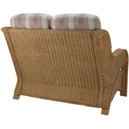 Desser Furniture Opera 2 Seater Light Oak Natural Rattan Duke Beige Stripe Sofa - Brown - Wilko - thumbnail 4
