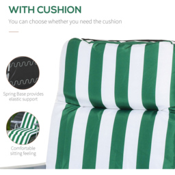 Outsunny Set of 2 Green and White Folding Recliner Chair - Size: 1 Seater - Wilko - thumbnail 6