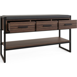 GFW Quinn 3 Drawer Single Shelf Industrial Shoe Storage Bench - Size: 55 x 100 x 30cm - Brown - Wilko - thumbnail 5