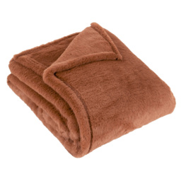 furn. Kallu Rust Double-Sided Faux-Fur Throw 150 x 200cm - Size: 200 x 150 x 1cm - Orange - Wilko - thumbnail 4