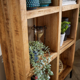 Home Source Stockton 8 Shelf Tall Mango Wood Bookcase - Brown - Wilko - thumbnail 4