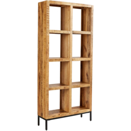 Home Source Stockton 8 Shelf Tall Mango Wood Bookcase - Brown - Wilko - thumbnail 3