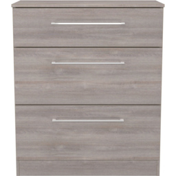 Crowndale Worcester 3 Drawer Grey Oak Deep Chest of Drawers Ready Assembled - Wilko - thumbnail 3