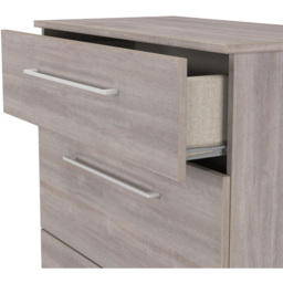 Crowndale Worcester 3 Drawer Grey Oak Deep Chest of Drawers Ready Assembled - Wilko - thumbnail 6