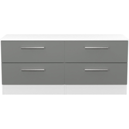Crowndale Contrast 4 Drawer Dusk Grey and White Bed Box Ready Assembled - Size: 51 x 110 x 39cm - Dusk Grey & White - Wilko - thumbnail 7