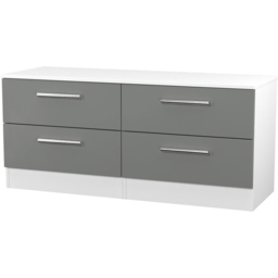 Crowndale Contrast 4 Drawer Dusk Grey and White Bed Box Ready Assembled - Size: 51 x 110 x 39cm - Dusk Grey & White - Wilko - thumbnail 4