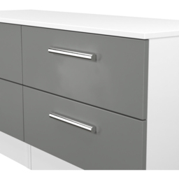 Crowndale Contrast 4 Drawer Dusk Grey and White Bed Box Ready Assembled - Size: 51 x 110 x 39cm - Dusk Grey & White - Wilko - thumbnail 5