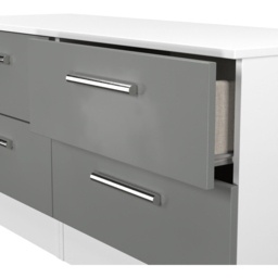 Crowndale Contrast 4 Drawer Dusk Grey and White Bed Box Ready Assembled - Size: 51 x 110 x 39cm - Dusk Grey & White - Wilko - thumbnail 6