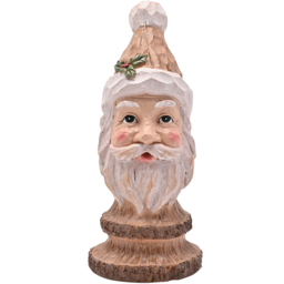 The Seasonal Gift Co. Carved Santa Claus Bust Wood Effect Christmas Decoration - Size: 26.5 x 11.5 x 11.5cm - Brown - Wilko - thumbnail 1