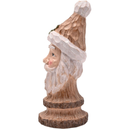 The Seasonal Gift Co. Carved Santa Claus Bust Wood Effect Christmas Decoration - Size: 26.5 x 11.5 x 11.5cm - Brown - Wilko - thumbnail 3