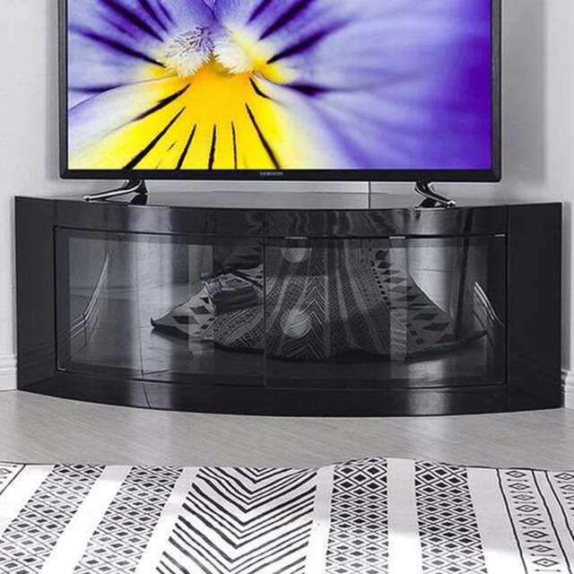 Centurion Supports Pangea 2 Door 2 Shelf Gloss Black TV Cabinet - Size: 45 x 118 x 45cm - Wilko - image 1