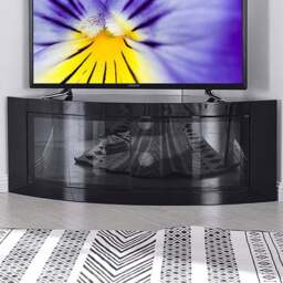Centurion Supports Pangea 2 Door 2 Shelf Gloss Black TV Cabinet - Size: 45 x 118 x 45cm - Wilko