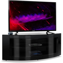 Centurion Supports Pangea 2 Door 2 Shelf Gloss Black TV Cabinet - Size: 45 x 118 x 45cm - Wilko - thumbnail 4