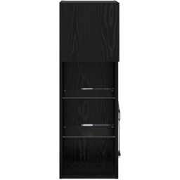vidaXL Single Door 3 Shelf Black Oak Wall Mounted LED TV Unit - Size: 90 x 40.5 x 30cm - Wilko - thumbnail 7
