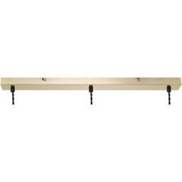 Cosylyte Clayton Brushed Brass Ribbed Glass 3 Light Bar Pendant Light - Size: 64 x 26 x 21cm - Gold - Wilko - thumbnail 7
