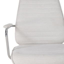 Living and Home White Chenille Swivel and Adjustable High Back Retro Office Chair - Size: 106 x 69 x 51cm - Wilko - thumbnail 6