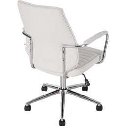 Living and Home White Chenille Swivel and Adjustable High Back Retro Office Chair - Size: 106 x 69 x 51cm - Wilko - thumbnail 5