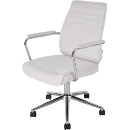 Living and Home White Chenille Swivel and Adjustable High Back Retro Office Chair - Size: 106 x 69 x 51cm - Wilko - thumbnail 3
