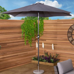 Charles Bentley Grey Metal Crank and Tilt Parasol 2.7m - Wilko - thumbnail 7