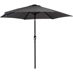 Charles Bentley Grey Metal Crank and Tilt Parasol 2.7m - Wilko