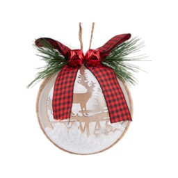 Set of 3 Snow Filled Scandi Baubles Natural - Santa's Chalet - Wilko - thumbnail 6